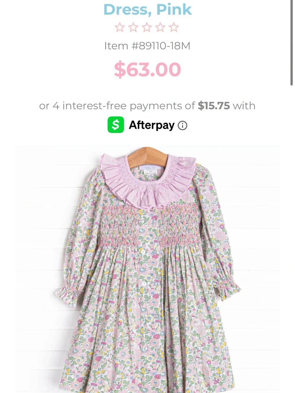 BLEU Baby Pink Floral Smocked Girls' Formal Dress